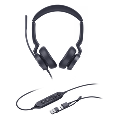 Auriculares Yealink UH46 Dual con cancelación de ruido por IA para Microsoft Teams, USB-C/A e indicador de ocupado