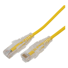 Cable de Parcheo Slim UTP Cat6A - 0.5 Metros (1.64 Pies) Amarillo, Diámetro Reducido (28 AWG)