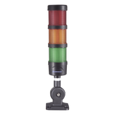 Torre LED Indicadora de estado de 3 niveles color Rojo, Ámbar y Verde, con Buzzer integrado a 85 dB, a 110-240 VCA con Montaje incluido de 60 mm de diámetro