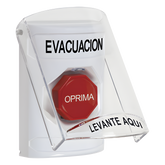 Botón de Evacuación, Texto en Español, Tapa Protectora de Policarbonato Súper Resistente, Restablecimiento con Llave