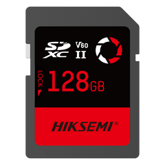 Memoria SD / 128 GB / 250 MB/s Lectura / 180 MB/s Escritura / V60 U3 / Para Fotografía Profesional 4K / HIKSEMI CAPTURE E60
