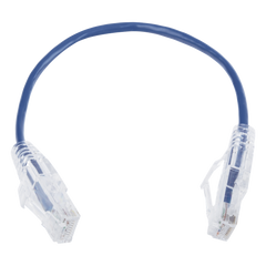 Cable de Parcheo Slim UTP Cat6 - 20 cm (7.87 Pulgadas) Azul Diámetro Reducido (28 AWG)