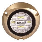 Luz led marina sumergible SeaBlaze X2, emite luz de color blanco y azul de 6000 lúmenes, fabricada en bronce naval con grado de protección IP68.