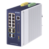 Switch Industrial Administrable Capa 3, Con 8 Puertos PoE Gigabit 802.3bt, 2 Puertos SFP de 1 G / 2.5 G, 2 Puertos SFP 10 G