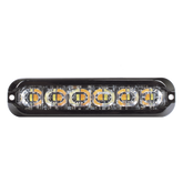 Luz Auxiliar Flexible de 12 LED, Ambar/Blanco, Lente Transparente