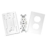 Contacto eléctrico doble, soporte y tapa color blanco de PVC auto extinguible, para canaleta TEK100 (5591-10200)