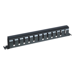 Organizador de Cables Horizontal de 1U para Rack de 19" con Cubierta Metálica