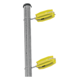 Aislador de Esquina Amarillo para Cercos Eléctricos / 18 kV / Resinas Vírgenes / Resistencia 7.5-10.2 kg / Anti UV / 66 mm x 31.6 mm