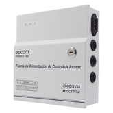 Fuente de Poder / 1 Salida 11-15 Vcc / 5 A / Temporizador Integrado / Con Capacidad de Batería de Respaldo / Requiere Batería / Aplicaciones en sistemas de control de Acceso