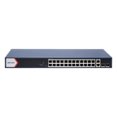 Switch Gigabit PoE+ / Administrable / 24 Puertos 1000 Mbps PoE+ / 2 Puertos 1000 Mbps Uplink / 2 Puertos SFP Uplink / Configuración Nube Hik-Partner Pro / Modo Extendido hasta 300 Metros / 230 W