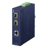 Convertidor de Medios Industrial de 1 Puerto Ethernet 10/100/1000 Base-T a 2 Puertos SFP 100/1000/2500 Base-X