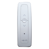 Control remoto 1 canal para motores de persiana Somfy con señal inalámbrica, instrucciones: sube, baja y detener, con posición favorita programada.