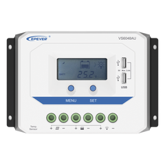 Controlador Solar PWM / 60A / 12/24V/36/48V / Doble USB / Pantalla LCD / Tierra Positivo Común