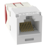 Conector Jack RJ45 Estilo TG, Mini-Com, Categoría 5e, de 8 Posiciones y 8 Cables, Color Blanco