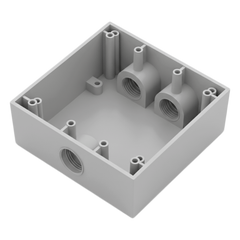 Caja Condulet Cuadrada de 3/4" (19.05 mm)/ 3 Bocas (2 Arriba-1 Abajo) / A Prueba de Intemperie.