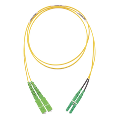 Jumper de Fibra Optica Monomodo 9/125 OS2, SC/APC-LC/APC Duplex, OFNR (Riser), Color Amarillo, 2 Metros (6.56 Pies)