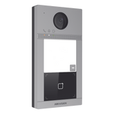 Videoportero IP 2 Megapixel / Llamada y Apertura Remota desde App Hik-Connect / PoE / Exterior IP65 + Antivandalico IK08 / 1 Departamento / Apertura con Tarjeta / Soporta 2 Puertas y hasta 6 Monitores