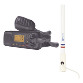 Kit de radio UM385BK | mas antena marina de fibra de vidrio TX-5206-SYS y soporte para antena 4186