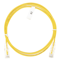 Cable de Parcheo Slim UTP Cat6 - 2 Metros (6.56 Pies) Amarillo Diámetro Reducido (28 AWG)