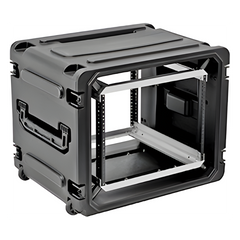 Gabinete Plástico Móvil con Amortiguador con Rack de 19", 8 Unidades.
