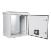 Gabinete con Rack 19" 11U de Acero / IP55 / Exterior o interior / Placa Trasera Interna/ Ventilador / Ventilas / Filtros / Terminal de Tierra / 593 x 609 x 399 mm