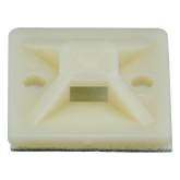 Montaje-Sujetador Adhesivo STRONGHOLD de 4 Vías de 1" x 1" x 1/4", Color Natural, Nylon 6.6 Retardante de Llamas V-2, Paquete de 100pz