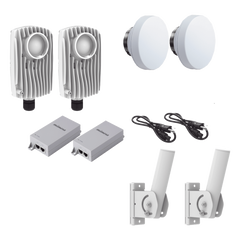 Kit de 2 radios C6X con 2 antenas de (12 dBi), rango de frecuencia extendida (4.9 a 6.4 GHz), incluye inyector POE, cable de alimentación y 2 FLEXIMOUNT-XL para alineación