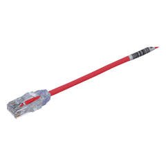 Cable de Parcheo TX6, UTP Cat6, Diámetro Reducido (28AWG), Color Rojo, 30 ft