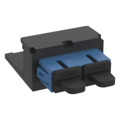 Módulo Acoplador SC Duplex, para Fibra Óptica Monomodo OS1/OS2, Tipo Mini-Com, Color Azul