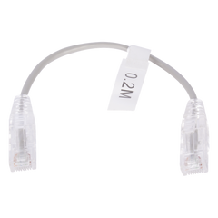 Cable de Parcheo Slim UTP Cat6 - 20 cm (7.87 Pulgadas) Gris Diámetro Reducido (28 AWG)