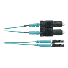 Jumper de Fibra Optica Multimodo 50/125 OM4, LC-SC Duplex, OFNR (Riser), Color Aqua, 2 Metros (6.56 Pies)