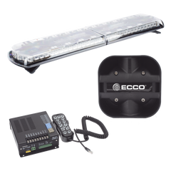 Kit de Sirena Vehicular H2 Covert, Bocina de uso rudo y Torreta 48" Serie 12 con 130 LED, dual color rojo/azul/claro/ambar, ideal para equipar unidades de policia