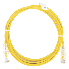 Cable de Parcheo Slim UTP Cat6 - 3 Metros (9.84 Pies) Amarillo Diámetro Reducido (28 AWG)