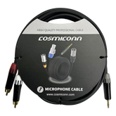 Cable 3.5mm a 2 RCA, conectores negros, con diferenciador de blanco y rojo en RCA MT380-RD - MT380-WH - MTP3C-BG, length 10m