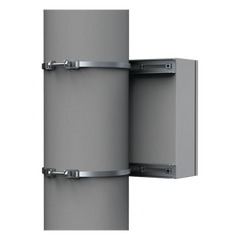 Kit de Fijación para Postes / Enclosure Pole Fixation / Acero Galvanizado / Carga Máxima 900 N / Diámetro Poste 80-250 mm (3.15-9.84 in) / 2 Perfiles + Accesorios / Largo 496 mm
