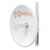 Antena Direccional de alto rendimiento / diámetro de 60 cm / 4.9-6.4 GHz / Ganancia 30 dBi / SLANT de 45 ° y 90 ° / Ideal para 30 km / Conector N-Hembra / Montaje y jumpers incluidos.