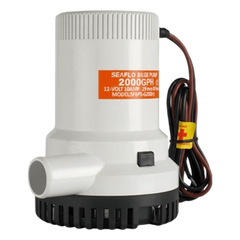 Bomba Achique SEAFLO SFBP1-G2000-01 / 2000 GPH (7571 LPH) / 12V CD / Eje Inoxidable / Operación en Seco / Anti-Airlock / CE-RoHS-ISO 8849