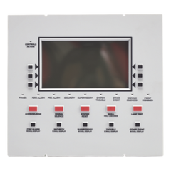 Anunciador remoto LCD retroiluminado con 160 caracteres visibles, teclado de goma y puerto RDP para panel NFS2-3030 y control de red NCA-2