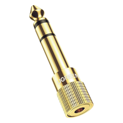 Adaptador (Convertidor) de Audio 3.5mm Hembra a 6.5mm Macho / Plug & Play / Superficie de Rosca Antideslizante / Calidad de sonido sin pérdidas