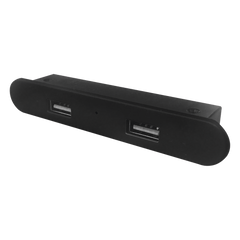 Mini Empotrable Rectangular Color Negro, con 2 Puertos USB con Cable