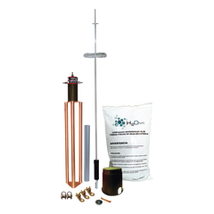 Kit de Pararrayo para Torre o Poste tipo Dipolo Corona con Electrodo y Accesorios de instalación.