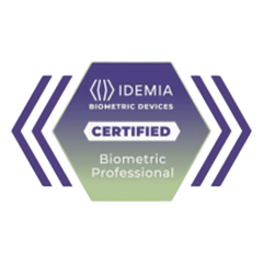 Certificado Idemia Profesional Biométrico , membresía de 2 años con acceso al módulo de ventas 24/7 a la plataforma de aprendizaje de dispositivos biométricos de IDEMIA.