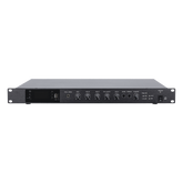 Amplificador de Audio | 1 canal | 350 W | Sistema 100V y Baja Impedancia | 4 Entradas de Micrófono Balanceadas | Bluetooth | USB | SD | FM | Montaje en Rack