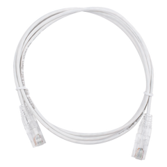 Cable de Parcheo Slim UTP Cat6 - 1.5 Metros (4.92 Pies) Blanco Diámetro Reducido (28 AWG)