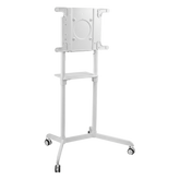 Soporte Móvil Rotativo para Pantalla 37"-70" / Rotación 0° a 90° / VESA 200x200 a 600x400 / Carga 70 kg / Ruedas con Bloqueo / Color Blanco