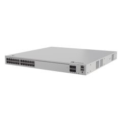 Switch de Distribución/Core Gigabit Administrable PoE Capa 3 / 24 puertos 1000/2.5Gbps (PoE) / 4 Puertos 10GE SFP+ Uplink / ERPS / Rutas Estáticas / iStack / PoE Perpetuo / 400W / Administración Nube Gratis