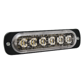 Luz Auxiliar de 6 LED, Ambar, Lente Transparente, SAE