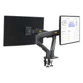 Montaje de Escritorio articulado para 2 monitores de 27-34" / Soporta hasta 16 kg por brazo/ Vesa 75 x 75 / 100 x 100 / Acero / Giro: 360°