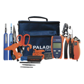 Kit de Herramientas Pro Plus para Instalación de Fibra Óptica con Accesorios de Limpieza de Puertos/Conectores, Desforradoras de Fibra Óptica y Medidor de Potencia