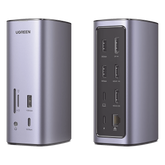 HUB USB-C (Docking Revodok Pro) 12 en 1 | 2 USB-A 3.0 | 1 USB-C PD Carga 100W | 1 USB-A 3.1 | 1 USB-C 3.1 | HDMI 4K | HDMI 8K Ultra HD | Display Port 4K | RJ45 (Gigabit) | Lector Tarjeta SD + Micro SD (TF) | Jack Audio 3.5mm.